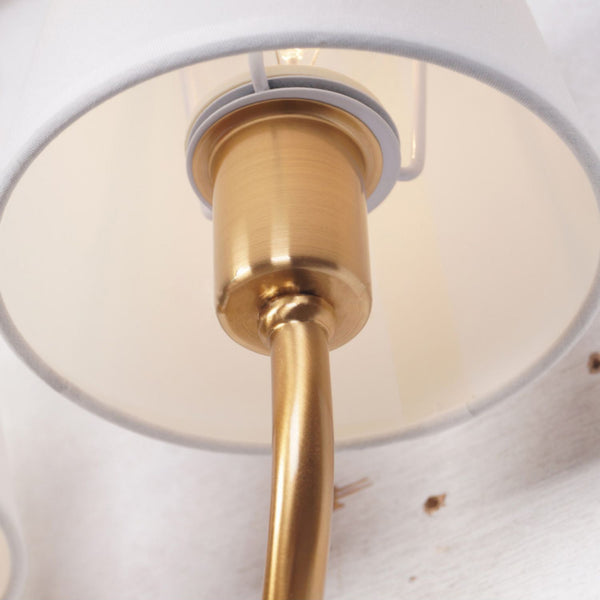 modern gold iron fabric two light wall sconce