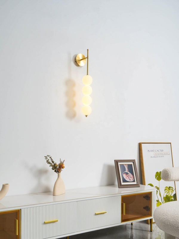 modern gold iron opal glass abacus wall sconce