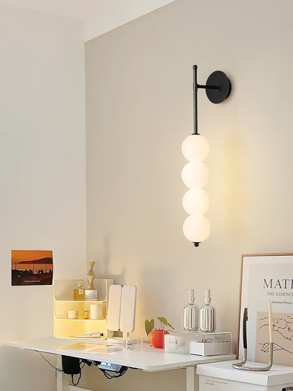 modern gold iron opal glass abacus wall sconce