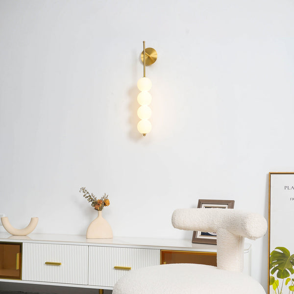 modern gold iron opal glass abacus wall sconce