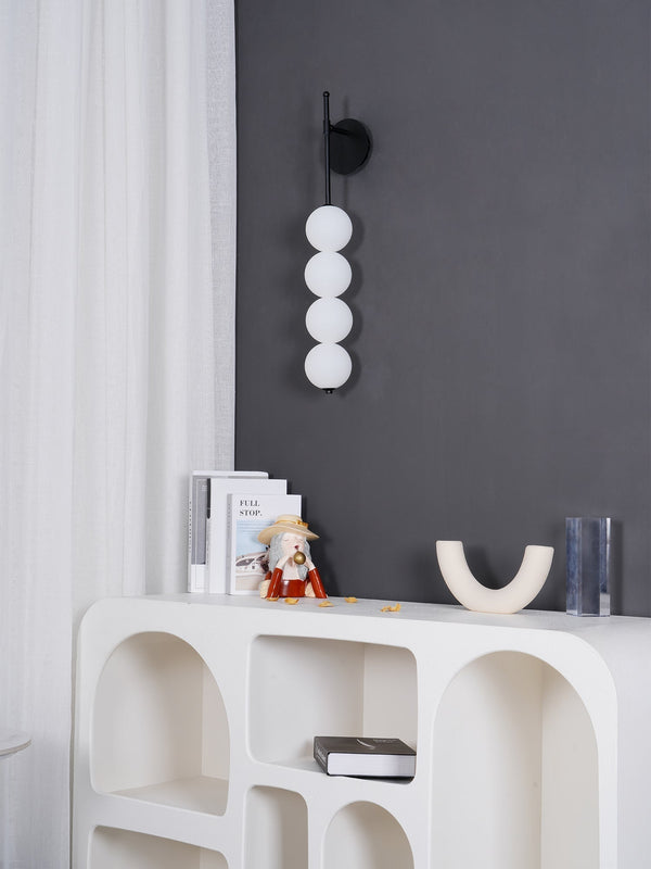 modern gold iron opal glass abacus wall sconce