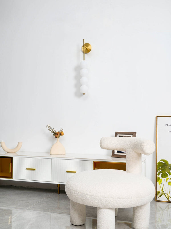 modern gold iron opal glass abacus wall sconce
