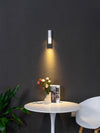 modern gold metal cylinder led wall sconce set of 2