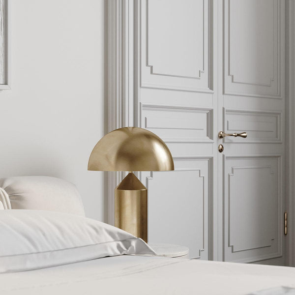 modern gold plated metal dome table lamp