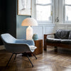 modern gold plated metal dome table lamp
