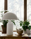 modern gold plated metal dome table lamp