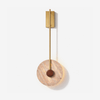 modern gold travertine disc led wall sconce