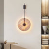 modern gold travertine disc led wall sconce