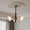 modern gold walnut opal glass petal chandelier