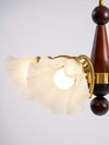 modern gold walnut opal glass petal chandelier