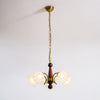 modern gold walnut opal glass petal chandelier