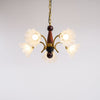modern gold walnut opal glass petal chandelier