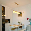 modern gold white cotton ball chandelier