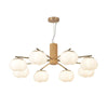 modern gold white cotton ball chandelier