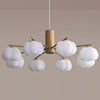 modern gold white cotton ball chandelier
