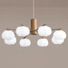 modern gold white cotton ball chandelier