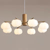 modern gold white cotton ball chandelier