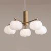 modern gold white cotton ball chandelier