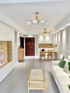 modern gold white cotton ball chandelier