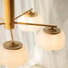 modern gold white cotton ball chandelier