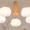 modern gold white cotton ball chandelier