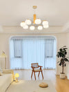 modern gold white cotton ball chandelier