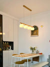 modern gold white cotton ball chandelier