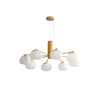 modern gold white cotton ball chandelier