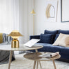 modern gold white glass disc table lamp