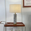 modern grey marble fabric table lamp