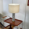 modern grey marble fabric table lamp