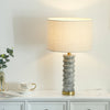 modern grey marble fabric table lamp