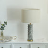 modern grey marble fabric table lamp