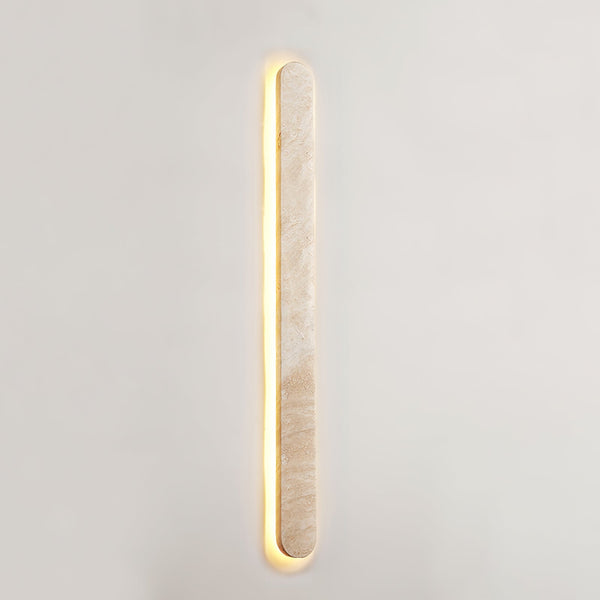 modern honed yellow travertine sculptural led wall sconce