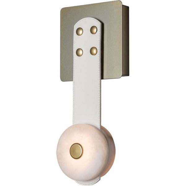modern leather alabaster led sconce