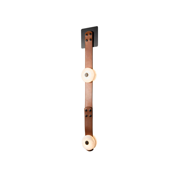 modern leather alabaster led sconce