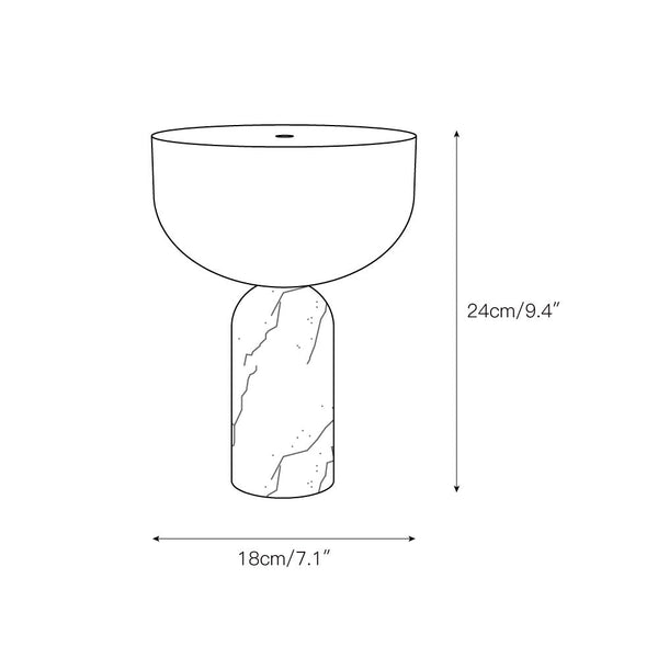 modern marble acrylic cordless table lamp