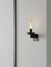 modern matte black glass stem rechargeable wall sconce