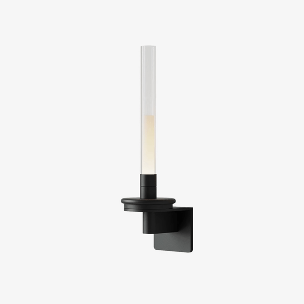 modern matte black glass stem rechargeable wall sconce