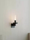 modern matte black glass stem rechargeable wall sconce