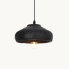 modern matte black resin wave pendant light