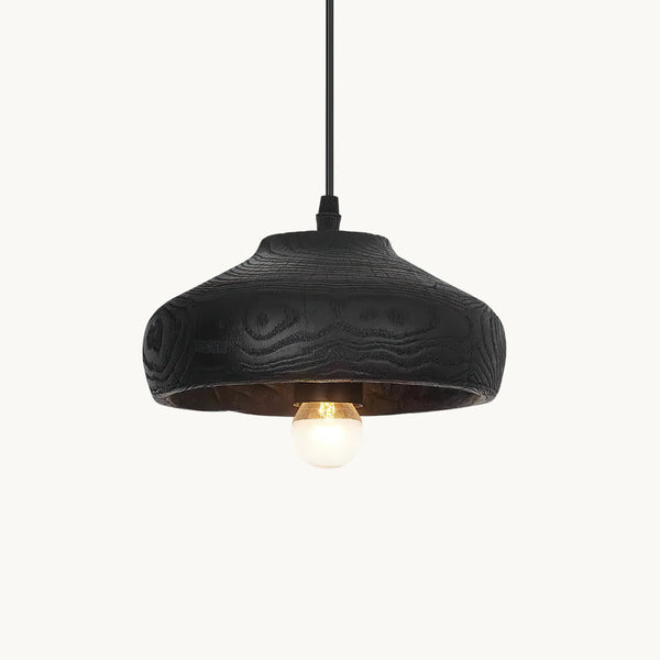 modern matte black resin wave pendant light