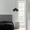 modern matte black resin wave pendant light