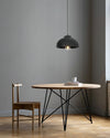 modern matte black resin wave pendant light