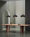 modern matte black resin wave pendant light