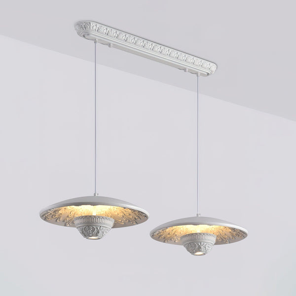 modern matte white iron flying saucer pendant lamp
