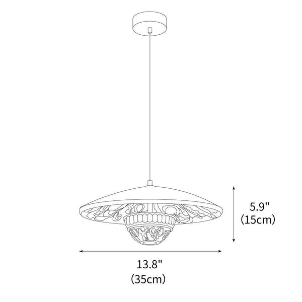 modern matte white iron flying saucer pendant lamp