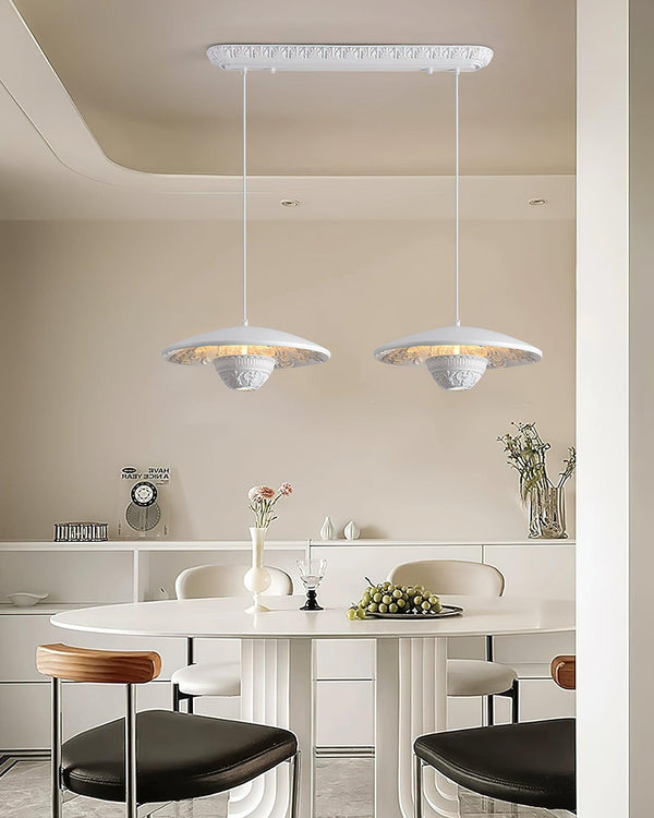 modern matte white iron flying saucer pendant lamp