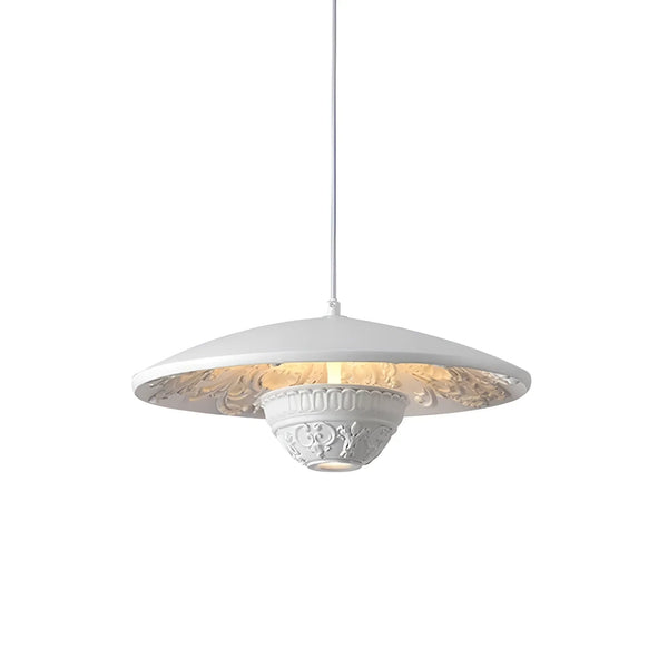 modern matte white iron flying saucer pendant lamp