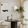 modern matte white resin saucer pendant lamp